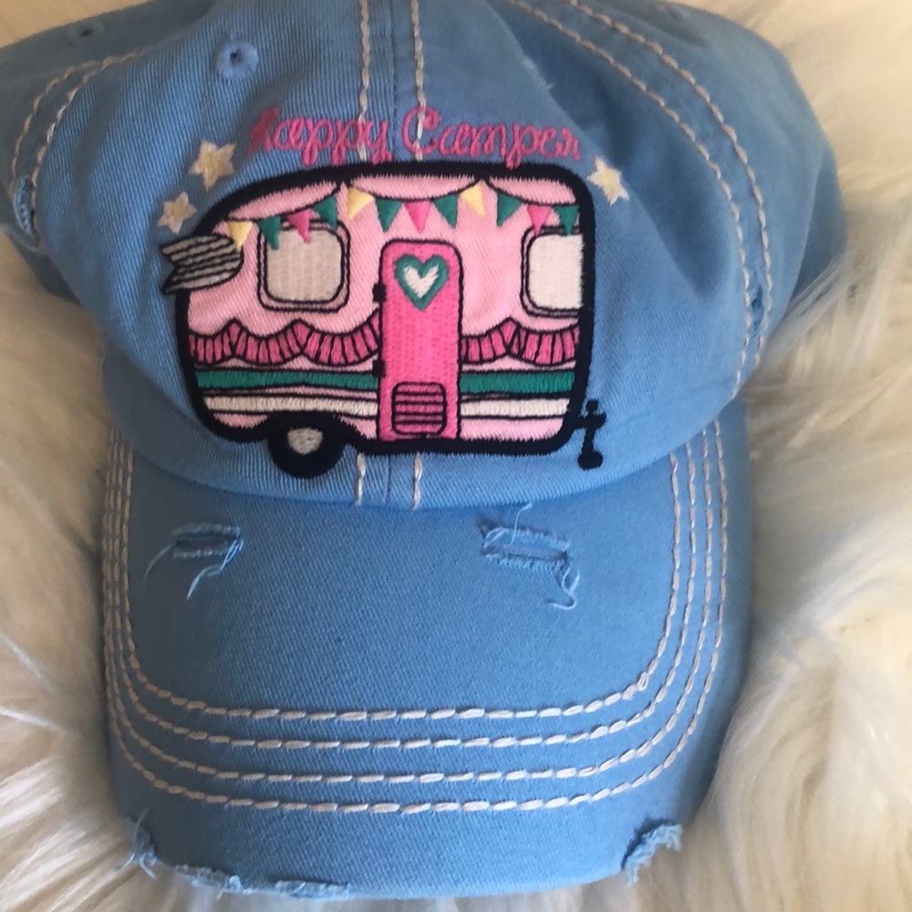 Vintage Happy Camper Baseball Cap